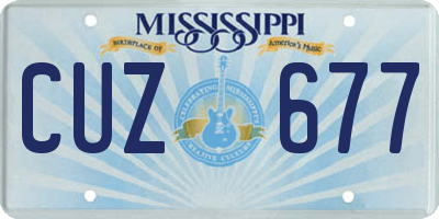 MS license plate CUZ677