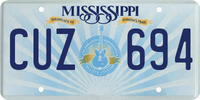 MS license plate CUZ694