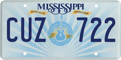 MS license plate CUZ722