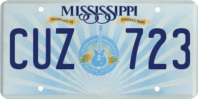 MS license plate CUZ723