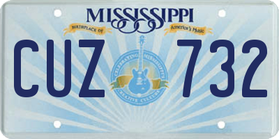 MS license plate CUZ732