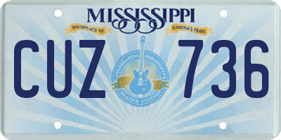 MS license plate CUZ736
