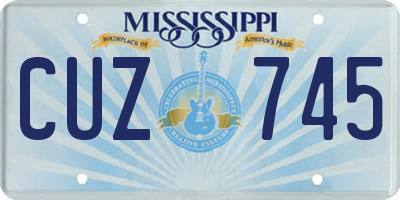 MS license plate CUZ745