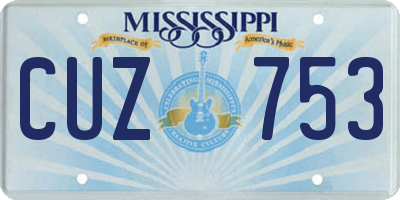 MS license plate CUZ753