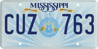 MS license plate CUZ763
