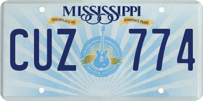 MS license plate CUZ774