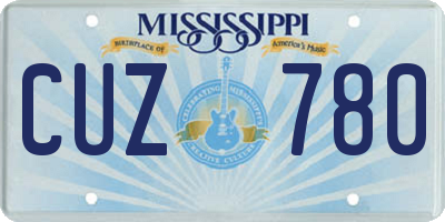 MS license plate CUZ780