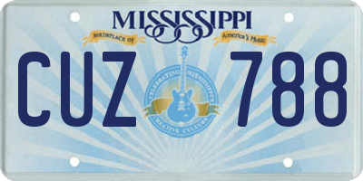 MS license plate CUZ788