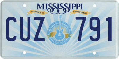 MS license plate CUZ791