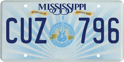 MS license plate CUZ796