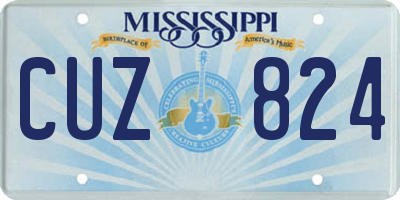 MS license plate CUZ824