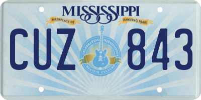 MS license plate CUZ843