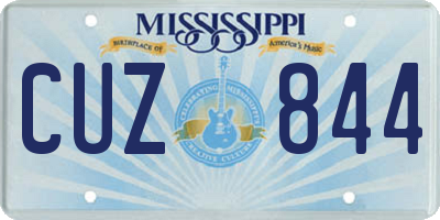 MS license plate CUZ844