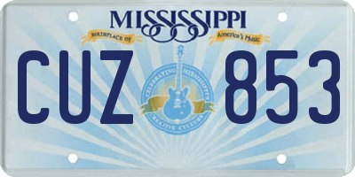 MS license plate CUZ853