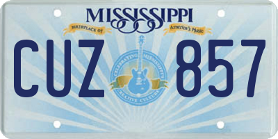 MS license plate CUZ857