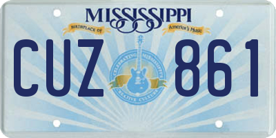 MS license plate CUZ861
