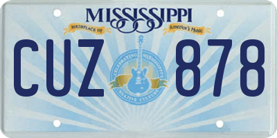 MS license plate CUZ878