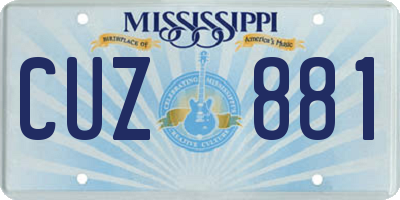 MS license plate CUZ881