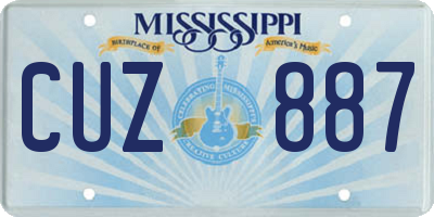 MS license plate CUZ887