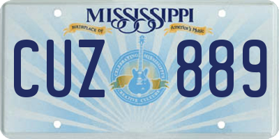 MS license plate CUZ889