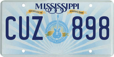 MS license plate CUZ898