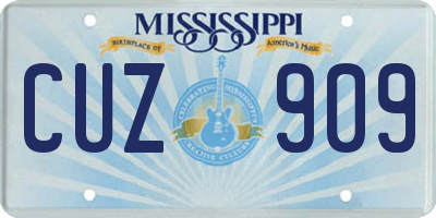 MS license plate CUZ909
