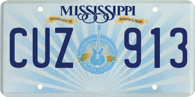 MS license plate CUZ913