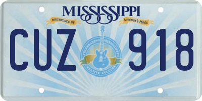 MS license plate CUZ918