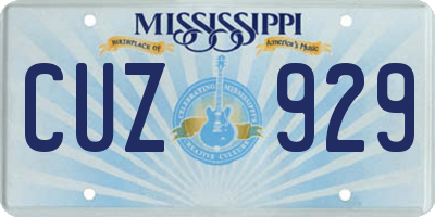 MS license plate CUZ929