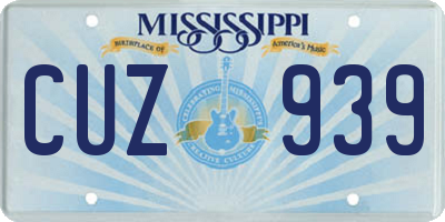 MS license plate CUZ939