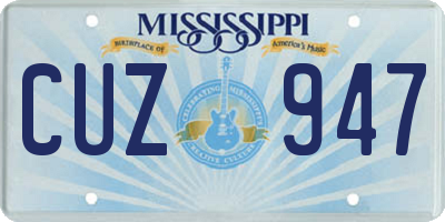MS license plate CUZ947