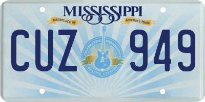 MS license plate CUZ949