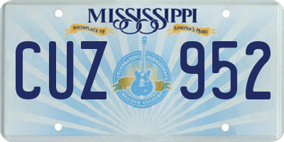 MS license plate CUZ952