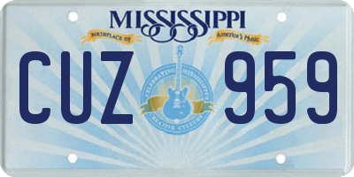 MS license plate CUZ959