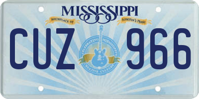 MS license plate CUZ966