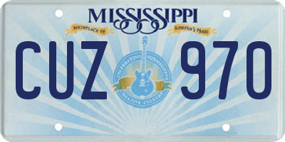 MS license plate CUZ970