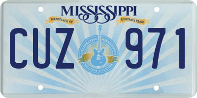 MS license plate CUZ971