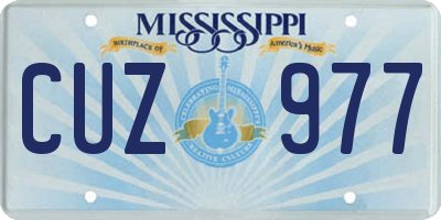 MS license plate CUZ977