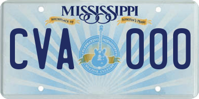MS license plate CVA000