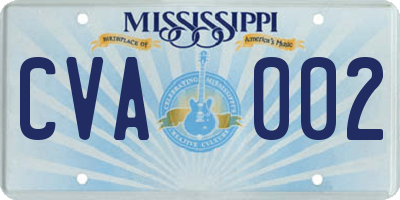 MS license plate CVA002