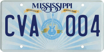 MS license plate CVA004