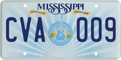 MS license plate CVA009