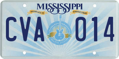 MS license plate CVA014