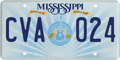 MS license plate CVA024