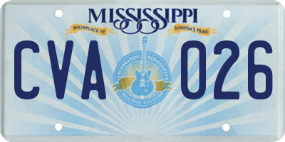 MS license plate CVA026