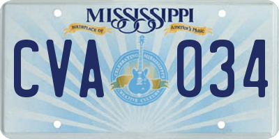 MS license plate CVA034