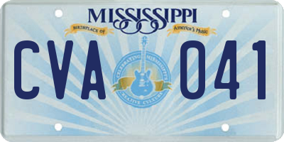 MS license plate CVA041