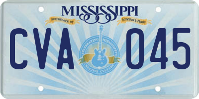 MS license plate CVA045