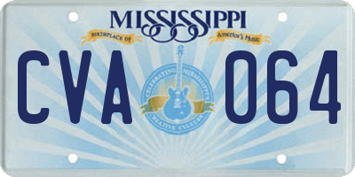 MS license plate CVA064