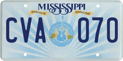 MS license plate CVA070